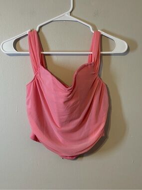 SHEIN Bubblegum Pink Ruched Tank Top